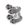4 Head Snake Ring Sterling Silver With Stones