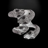 4 Head Snake Ring Sterling Silver With Stones