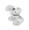 4 Head Silver Snake Print Ring