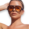 BANG - Gloss Black w. Gold Metal / Orange Gradient Lens