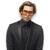 BANG - Gloss Black w. Gold Metal / Orange Gradient Lens