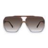 RODEO - Matte Transparent Chocolate Fade to Crystal w. Gold Metal / Brown Gradient Lens
