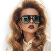 RODEO - Gloss Black w. Gold Metal / Dark Green Gradient Lens