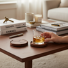 Vaudeville Leather Coasters - Brown