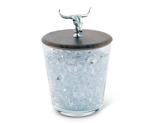 Glass Ice Bucket - Cow Skull Styled