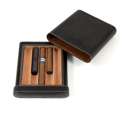 5 Cigar Case w/ Cedar Lining Open
