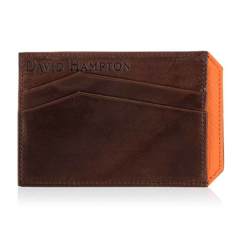 Camden Slim Card Holder - Brown Front Camden Slim Card Holder - Brown Front