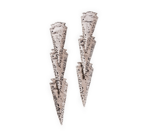 Triple Arrow Earrings - Silver