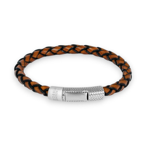 Brown Herringbone Click Bracelet