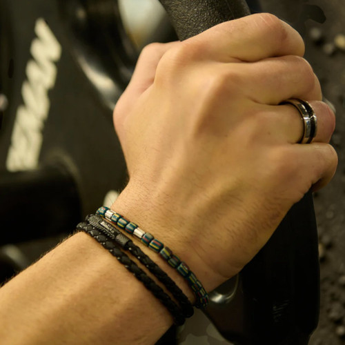 Chelsea Black Leather Rigid Bracelet