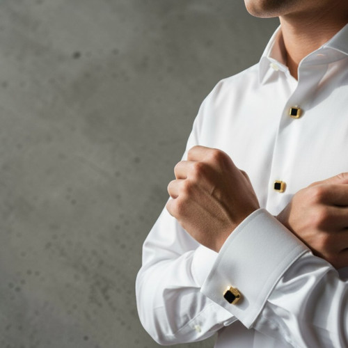 Yellow Gold Plated Signature Octo Cufflinks & Studs Set
