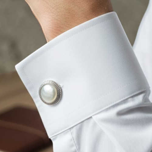 Bullseye Cufflinks With White Mother Of Pearl
