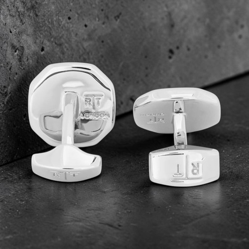 Octagon Semi-Precious Cufflinks With Tiger Eye