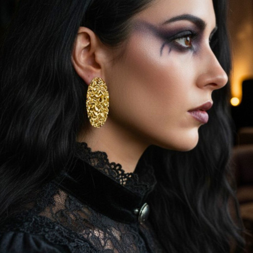 Textured Oval Earrings