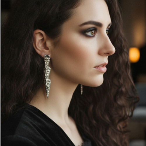 Silver Triple Arrowhead Earrings