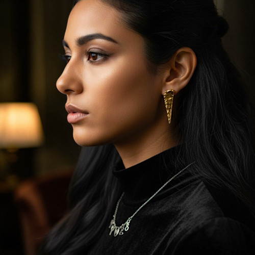 Gold Spearhead Earrings