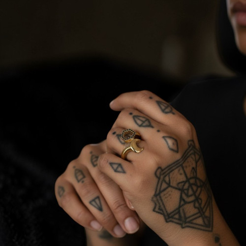 Wrench Ring with Ag Stones