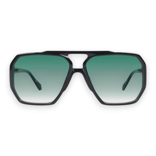 RODEO - Gloss Black w. Gold Metal / Dark Green Gradient Lens