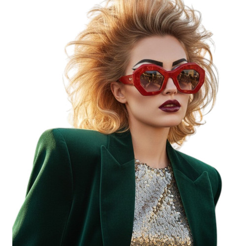 OPERA - Crimson, Alabaster Temples w. Gold Metal / Brown Gradient Lens