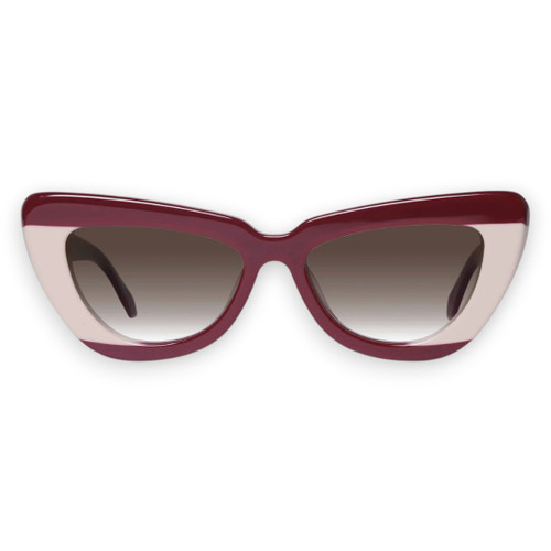 LAFAYETTE - Burgundy Light Tan Splice w. Gold Metal / Brown Gradient Lens