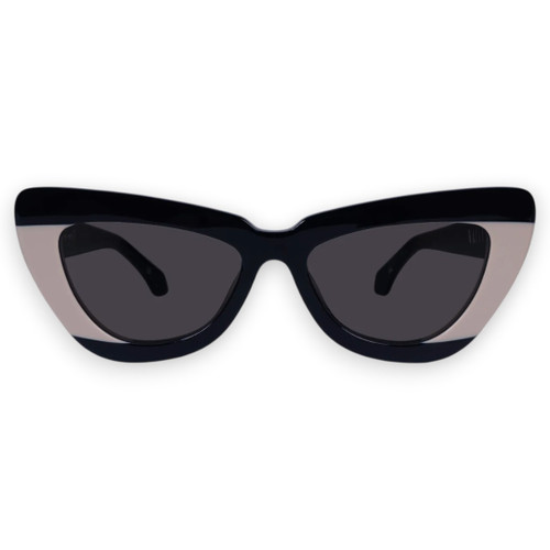 LAFAYETTE - Gloss Black Light Tan Splice w. Rose Gold Metal / Black Lens
