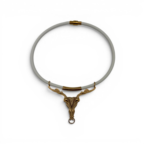 Vaudeville Collar - White leather