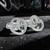 Viper Cufflinks Palladium & Green Enamel