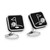 Sports Ice Golf Cufflinks With Black Enamel