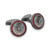 Precious Button Cufflinks With Black Mother Of Pearl & Rubies