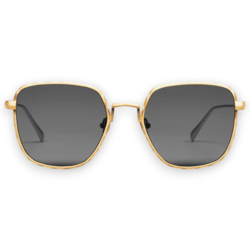 DOTAN - Brushed Gold Titanium / Black Lens