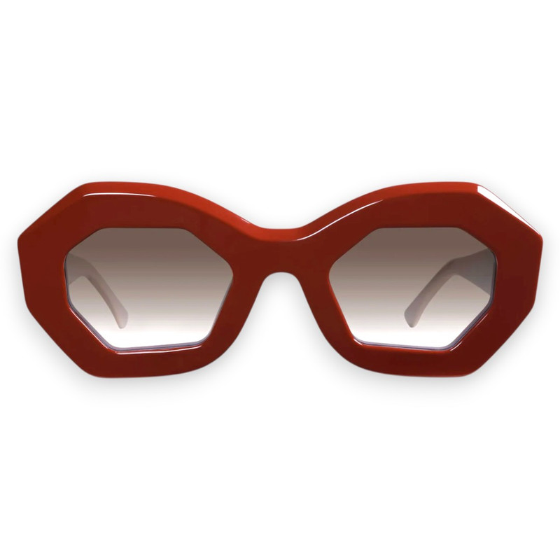 OPERA - Crimson, Alabaster Temples w. Gold Metal / Brown Gradient Lens
