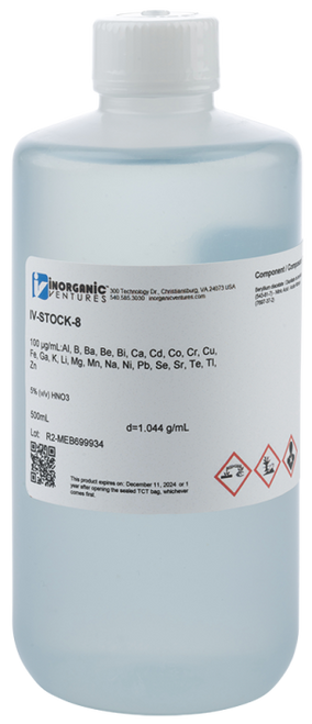 IV-STOCK-8 | Inorganic Ventures 100 ppm 24 Element ICP Calibration/Quality Control Standard