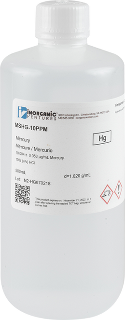 MSHG-10PPM | Inorganic Ventures 10ug/mL MERCURY HCl