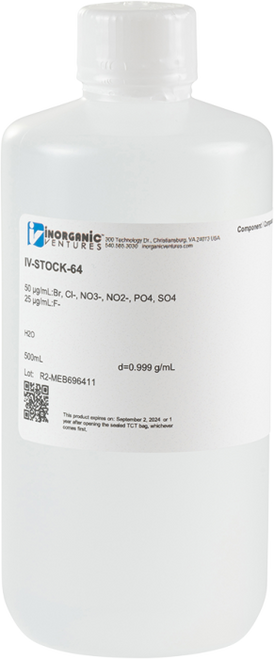 IV-STOCK-64 | Inorganic Ventures 7 Anion IC Calibration/Quality Control Standard B