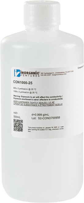 CON1000-25 | Inorganic Ventures Conductivity Standard (1,000 uS/cm at 25°C)