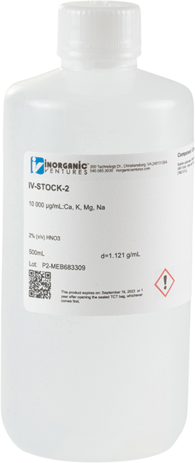 IV-STOCK-2 | Inorganic Ventures 10 000 ppm Major Element ICP Calibration/Quality Control Standard