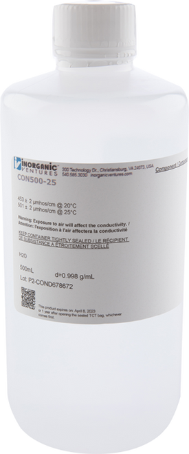 CON500-25 | Inorganic Ventures Conductivity Standard (500 uS/cm at 25°C)