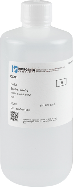 CGS1 | Inorganic Ventures 1000ug/mL SULFUR