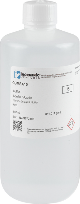 CGMSA10 | Inorganic Ventures 10,000ug/mL SULFUR MSA