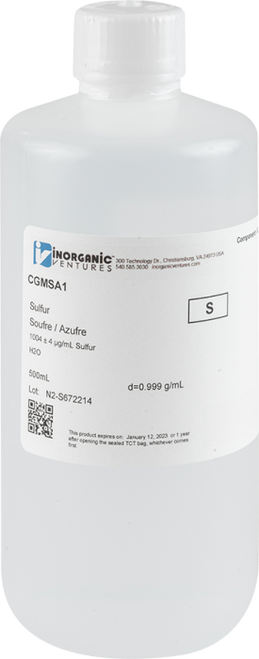 CGMSA1 | Inorganic Ventures 1000ug/mL SULFUR MSA