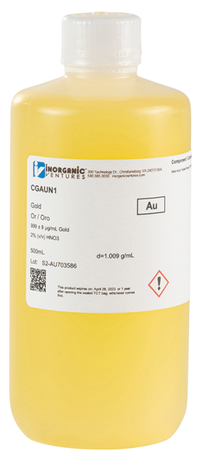 CGAUN1 | Inorganic Ventures 1000ug/mL GOLD/NIT