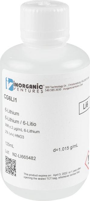CG6LI1 | Inorganic Ventures 1000ug/mL 6LITHIUM