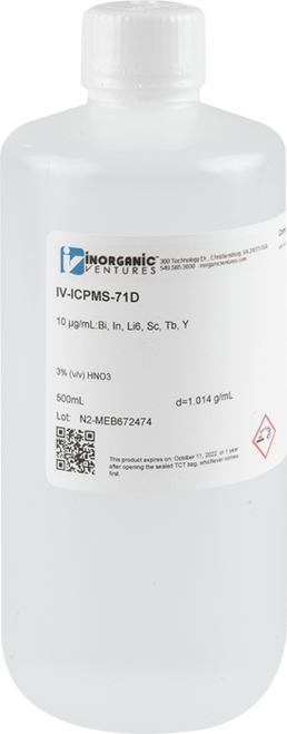 IV-ICPMS-71D | Inorganic Ventures 10 ppm 6 Element ICP-MS Internal Standard