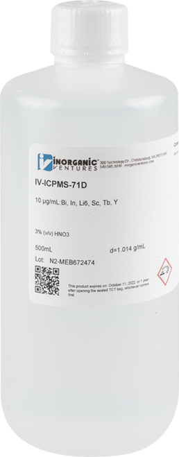 IV-ICPMS-71D | Inorganic Ventures 10 ppm 6 Element ICP-MS Internal Standard