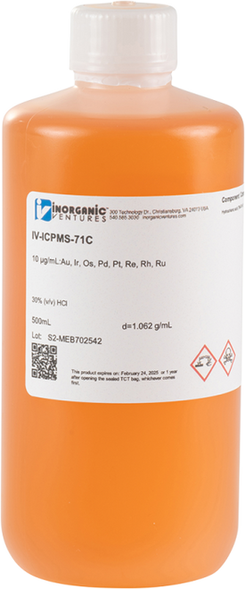 IV-ICPMS-71C | Inorganic Ventures 10 ppm Precious Metal (Osmium) ICP Calibration/Quality Control Standard