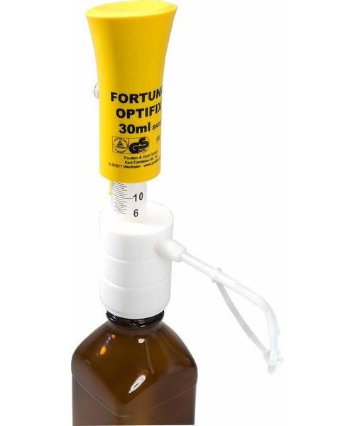 101 08058 | Dispenser FORTUNA, OPTIFIX BASIC 100 - 500 ml : 5.0 ml, cylinder made of glass