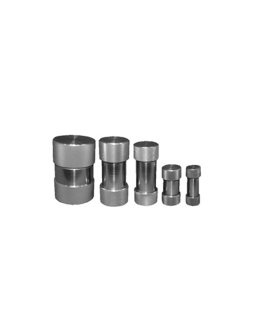 1149-TiC | Chemplex SlipFit Grinding Vials, Titanium Carbide
Dia: 2.22"(56mm) X Len: 3.60"(91mm) Vol: 6.05"²(99.20cm³), ID: 1.75"(44mm)
Includes Stainless Steel Ball Pestle 12.7mm diameter ( Cat No. 1252 )