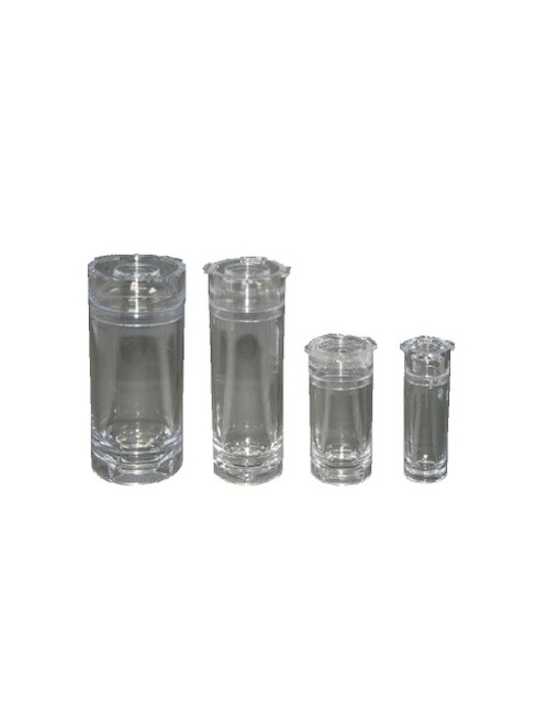 1122 | Chemplex SlipFit Grinding Vials, Plastic
Dia: 0.88"(22mm) X Len: 1.88"(48mm) Vol: 0.49"²(7.99cm³), ID: 0.65"(16mm)
Rec. Plastic Ball Pestle 7mm diameter ( Cat No. 1207 )