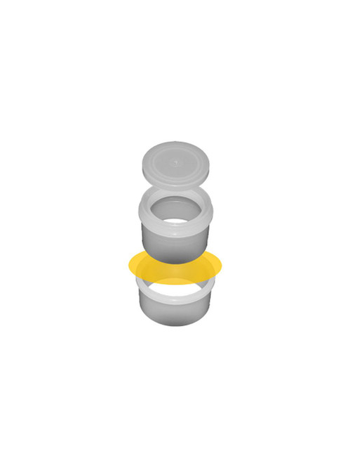 2147 | Chemplex SpectroCup with TrimLess Sleeve, Internal Overflow Reservoir with Vented Cap, Double Open Ends; 1.76" (44.7mm) O.D. X 1.85" (46.9mm) Max O.D. X 1.16" (29.5mm) High