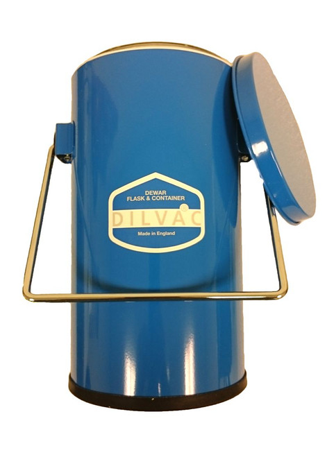 MS111 | Scilogex 1Ltr. Blue Enameled Cased Dewar Flask with Handle and Lid